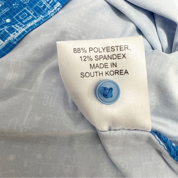 Fore Fathers Performance Polo XXL Blue Soft Breathable Fabric Chemical Print - Picture 11 of 12